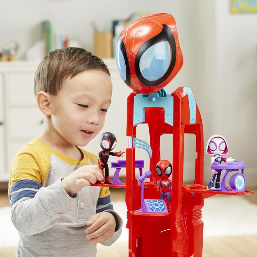 Marvel Spidey and His Amazing Friends Spider Crawl-R 2-in-1 Headquarters  Playset, 2 Feet Tall 