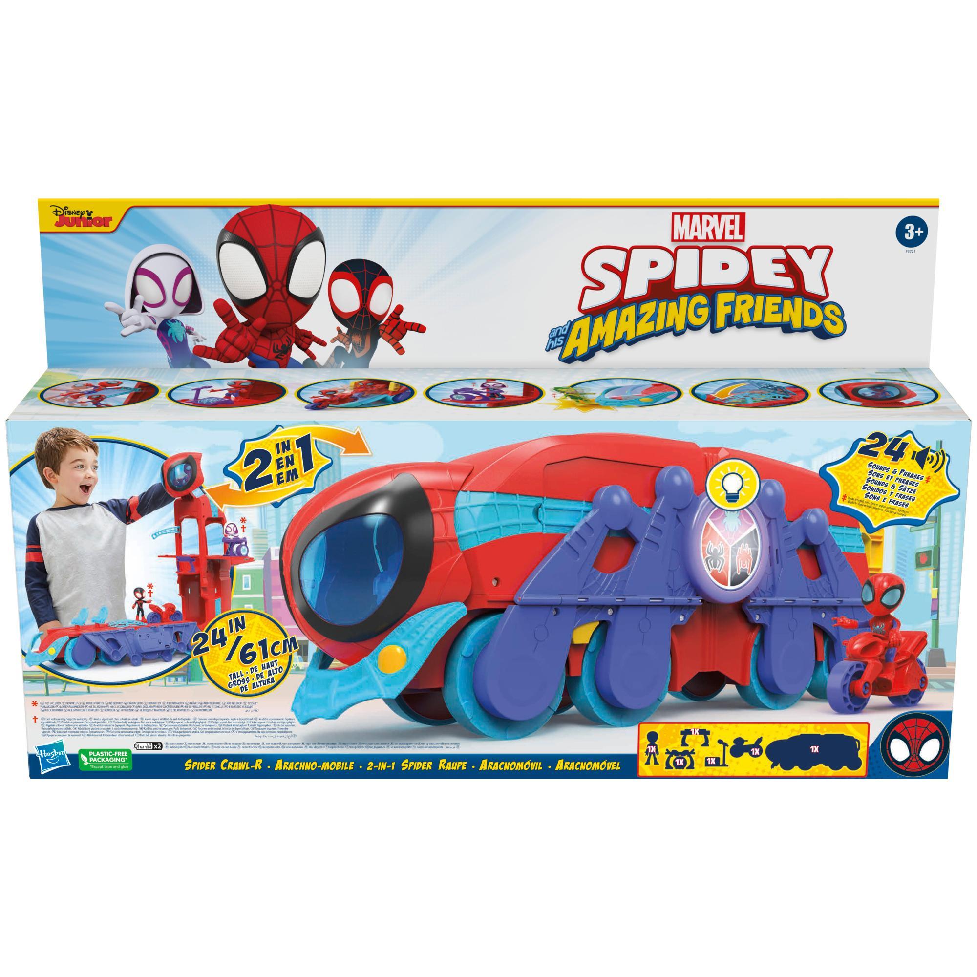 Marvel Spidey and His Amazing Friends Spider Crawl-R 2-in-1 Deluxe Headquarters Playset, Preschool Toy for Age 3 and Up product thumbnail 1