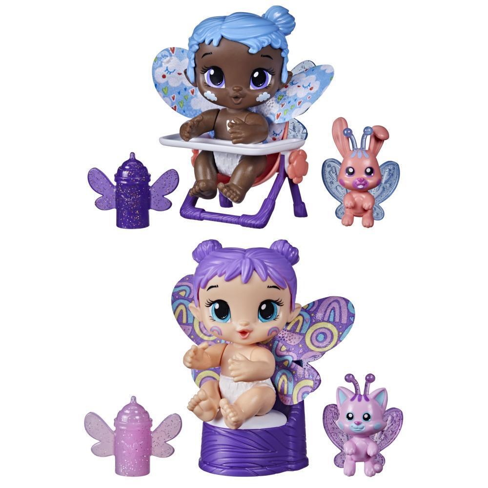 Baby Alive Glo Pixies Minis 2-Pack, Plum Rainbow and Sky Breeze, Glow-In-The-Dark Pixie Doll Toy for Kids 3 and Up product thumbnail 1