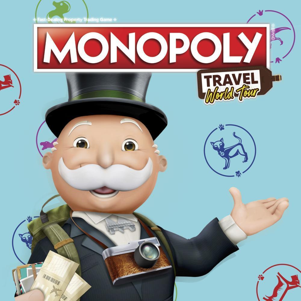 Monopoly Travel World Tour Board Game for Families and Kids Ages 8+, Includes Token Stampers and Dry-Erase Gameboard product thumbnail 1