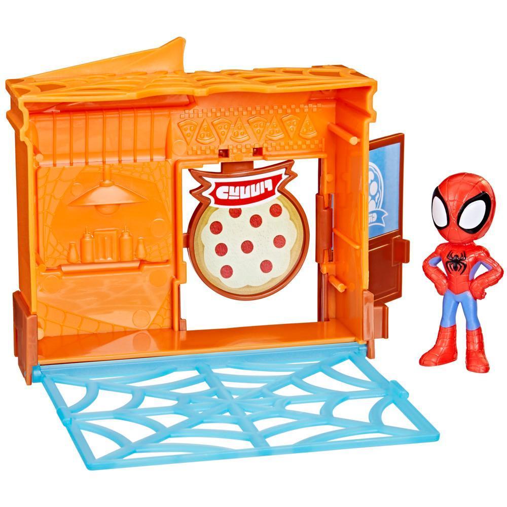 Marvel Spidey and His Amazing Friends City Blocks Spidey Pizza Parlor Kids Playset product thumbnail 1