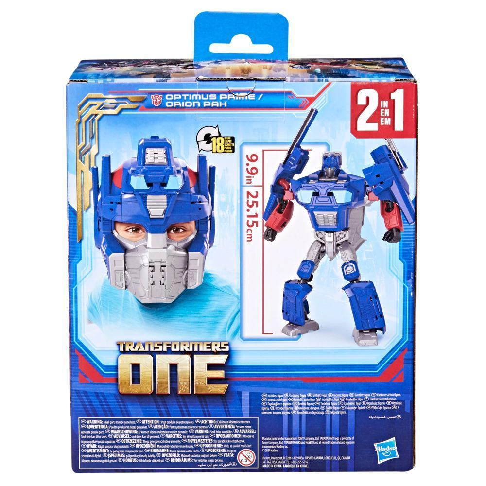 Transformers One 2 in 1 Mask and Optimus Prime (Orion Pax) 9.9" Action Figures for Kids Age 6+ product image 1