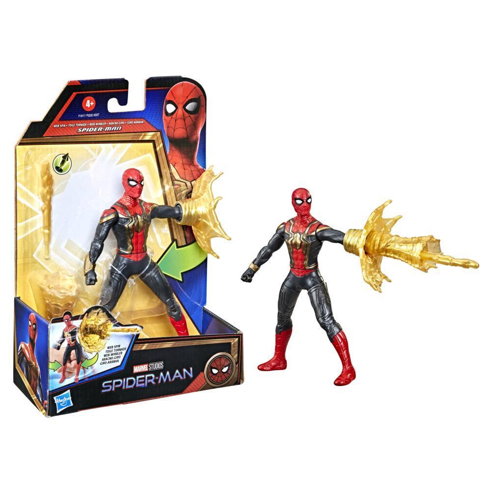 Marvel Spider-Man 6-Inch Deluxe Web Spin Spider-Man Movie-Inspired Action Figure Toy With Weapon Attack Feature, Ages 4 and Up product thumbnail 1