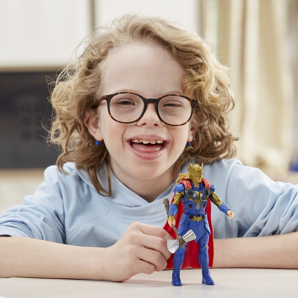 Marvel Studios' Thor: Love and Thunder Thor Toy, 6-Inch-Scale Deluxe Figure with Action Feature for Kids Ages 4 and Up product thumbnail 1