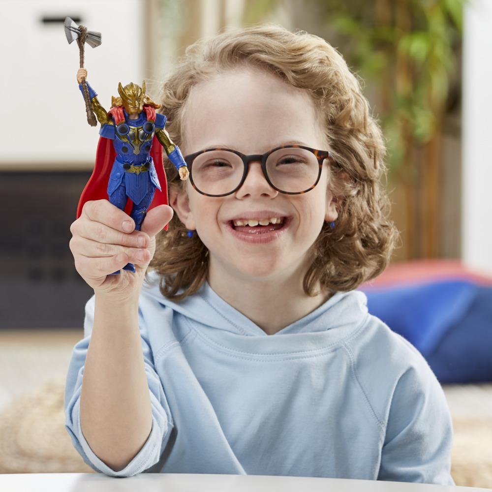 Marvel Studios' Thor: Love and Thunder Thor Toy, 6-Inch-Scale Deluxe Figure with Action Feature for Kids Ages 4 and Up product thumbnail 1