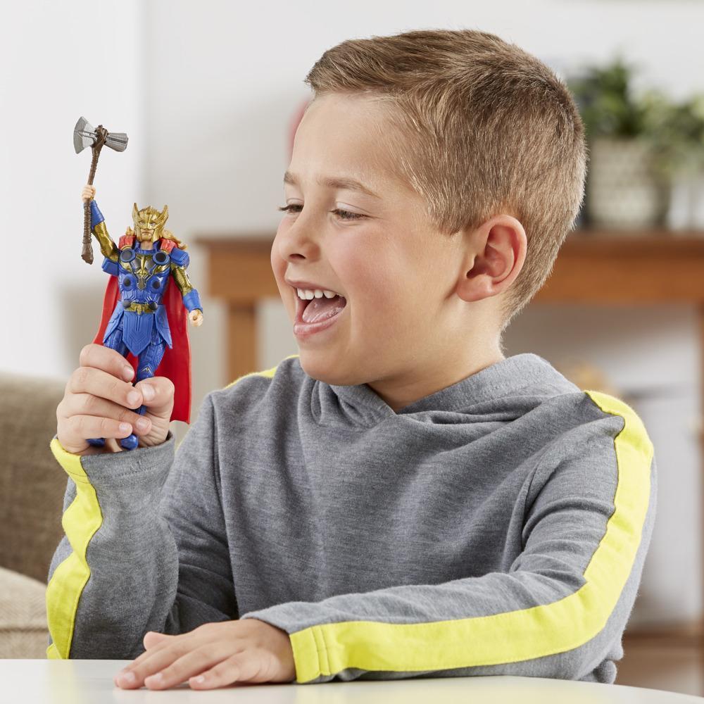 Marvel Studios' Thor: Love and Thunder Thor Toy, 6-Inch-Scale Deluxe Figure with Action Feature for Kids Ages 4 and Up product thumbnail 1