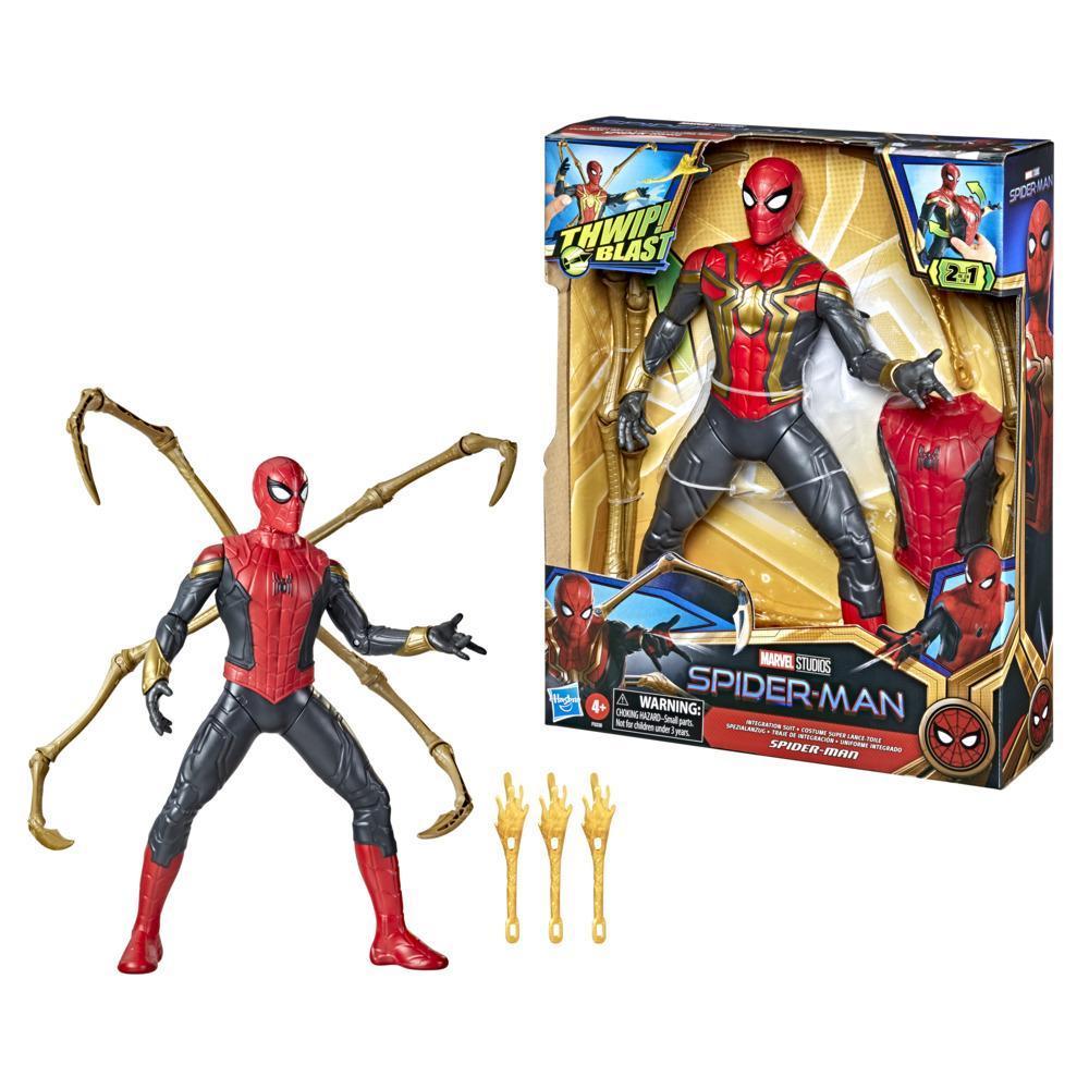 Marvel Spider-Man Deluxe 13-Inch-Scale Thwip Blast Integrated Suit Spider-Man Action Figure, Suit Upgrades, and Web Blaster product thumbnail 1