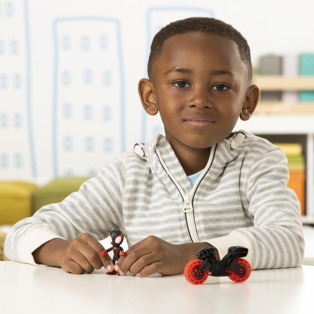 Marvel Spidey and His Amazing Friends Miles Morales: Spider-Man Figure with Motorcycle Preschool Toy, Ages 3 and Up product thumbnail 1