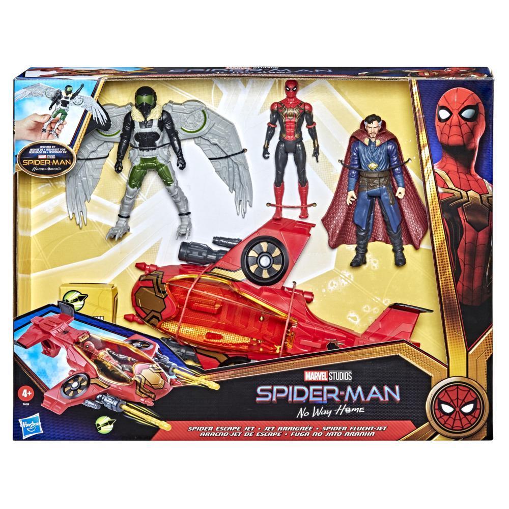 Marvel Spider-Man Spider Escape Jet, 6-Inch Scale Spider-Man, Doctor Strange, and Marvel's Vulture, 4 Projectiles, Ages 4 and Up product thumbnail 1