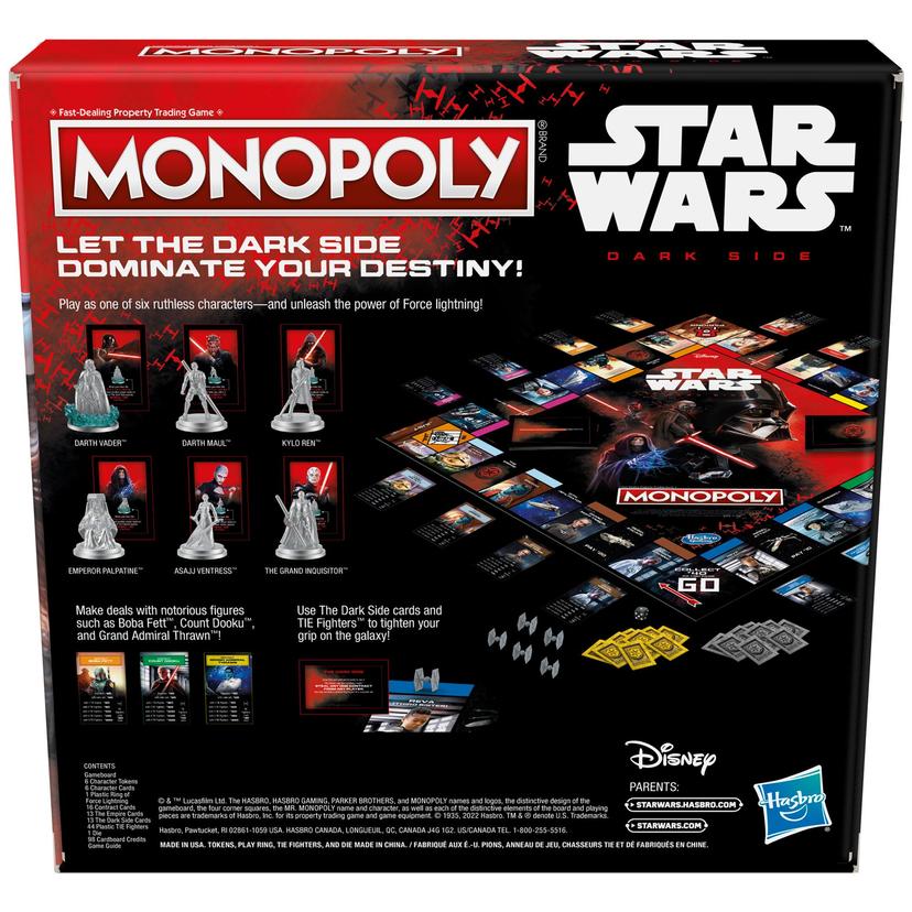 Monopoly: Disney Star Wars Dark Side Edition Board Game for Families, Games for Kids, Star Wars Gift product image 1