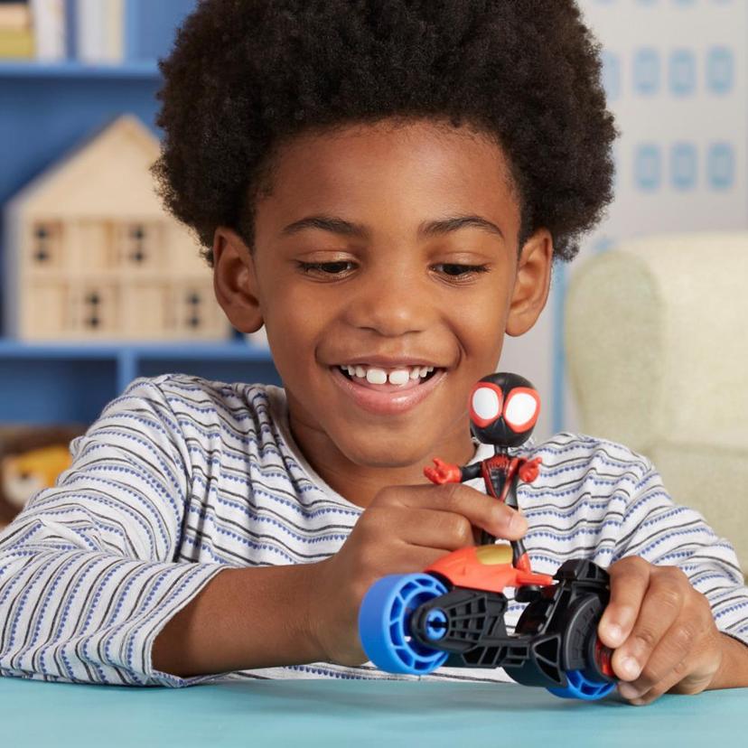 Marvel Spidey and His Amazing Friends, Miles Morales Action Figure & Toy Motorcycle, Kids 3 and Up product image 1