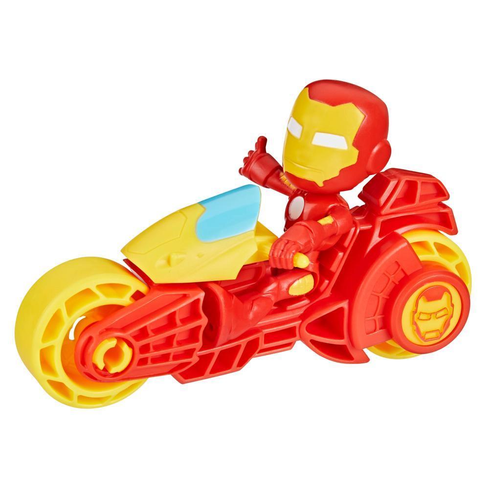 Marvel Spidey and His Amazing Friends, Iron Man Action Figure & Toy Motorcycle Playset product thumbnail 1