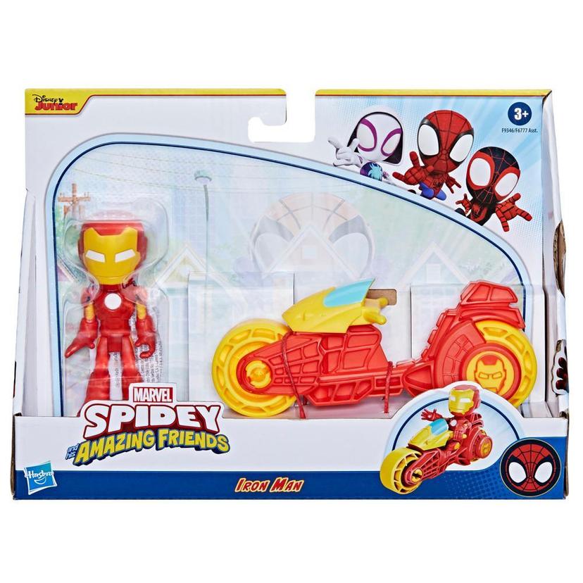 Marvel Spidey and His Amazing Friends, Iron Man Action Figure & Toy Motorcycle Playset product image 1