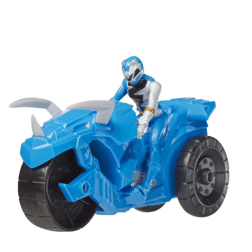 Power Rangers Dino Fury Rip N Go Tricera Battle Rider and Dino Fury Blue Ranger 6-Inch-Scale Vehicle and Figure, Toys product thumbnail 1