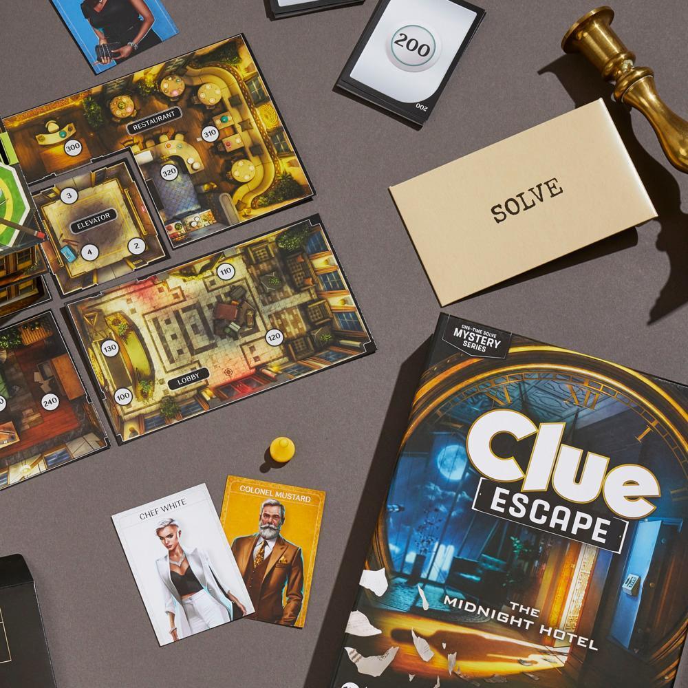Clue Escape: The Midnight Hotel Board Game, 1-Time Solve Escape Room Games, Mystery Games, Ages 10+ product thumbnail 1