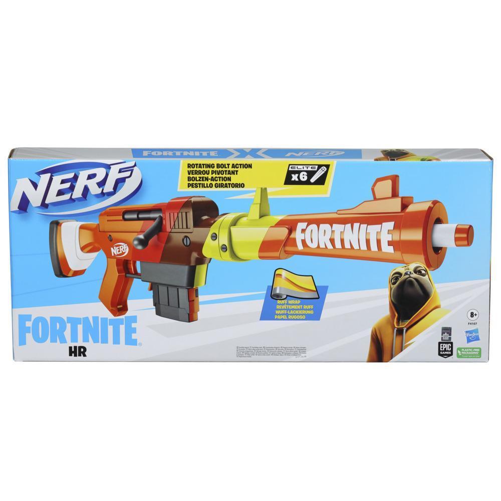 Nerf Fortnite HR Dart Blaster, Ruff Wrap Design, 6-Dart Elite Clip, 6 Nerf Elite Darts, Rotating Bolt, Detachable Barrel product image 1