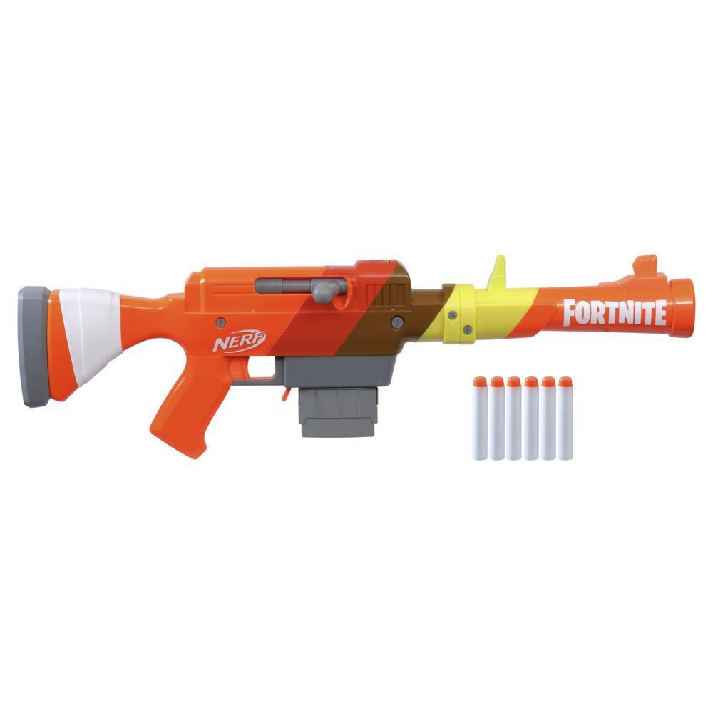 Nerf Fortnite HR Dart Blaster, Ruff Wrap Design, 6-Dart Elite Clip, 6 Nerf Elite Darts, Rotating Bolt, Detachable Barrel product image 1