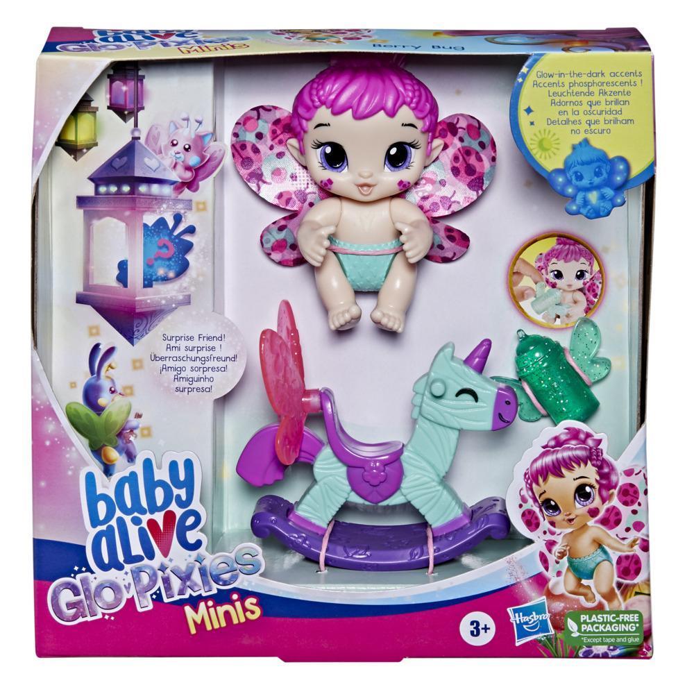 Baby Alive Glo Pixies Minis Doll, Berry Bug, Glow-In-The-Dark 3.75-Inch Pixie Toy with Surprise Friend, Kids 3 and Up product thumbnail 1
