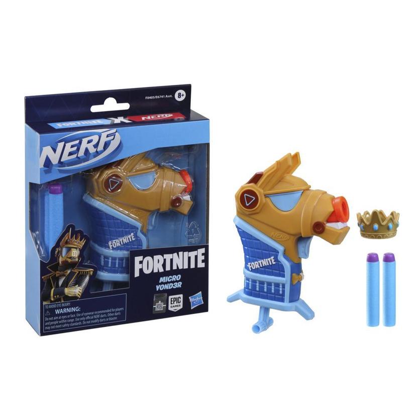 Nerf Fortnite Micro Y0nd3r Blaster -- Fortnite Yond3r Outfit Design -- Includes 2 Nerf Darts and Removable Crown product image 1