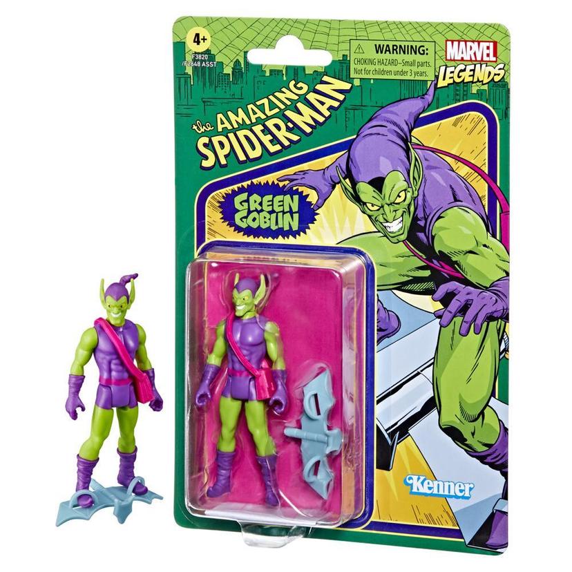 Hasbro Marvel Legends Series 3.75-inch Retro 375 Collection Green Goblin Action Figure Toy, 2 Accessories product image 1