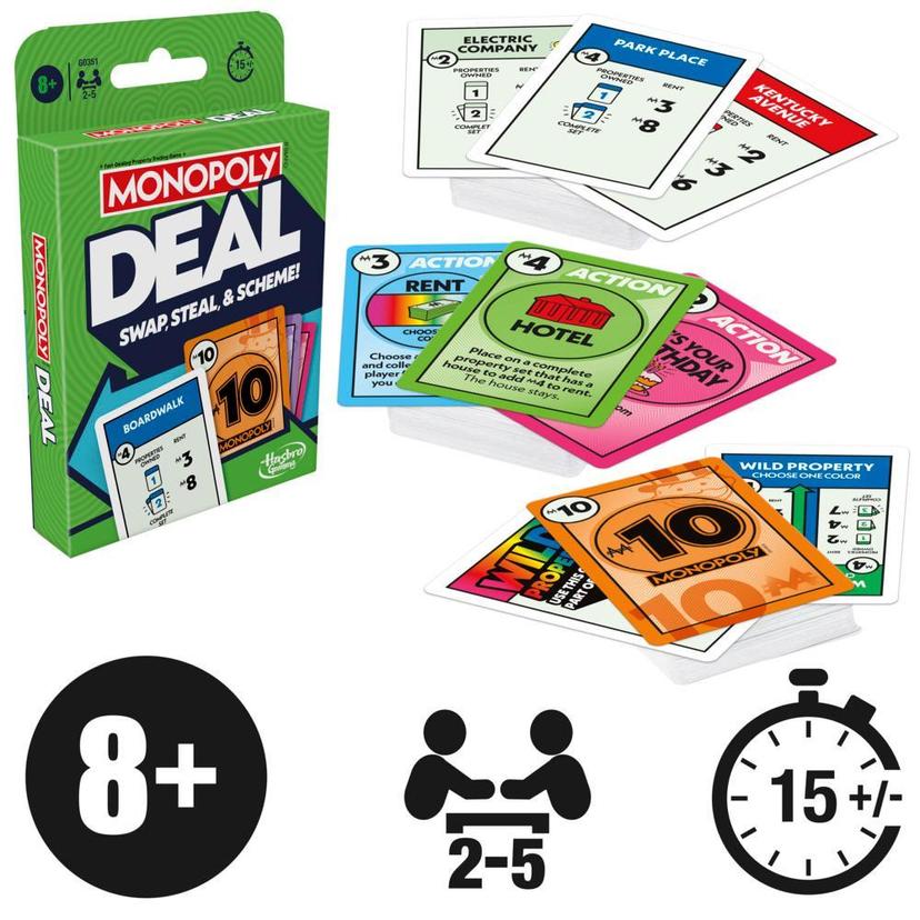 Monopoly Deal Card Game, Quick-Playing Family Card Game for 2-5 Players, Ages 8+ product image 1