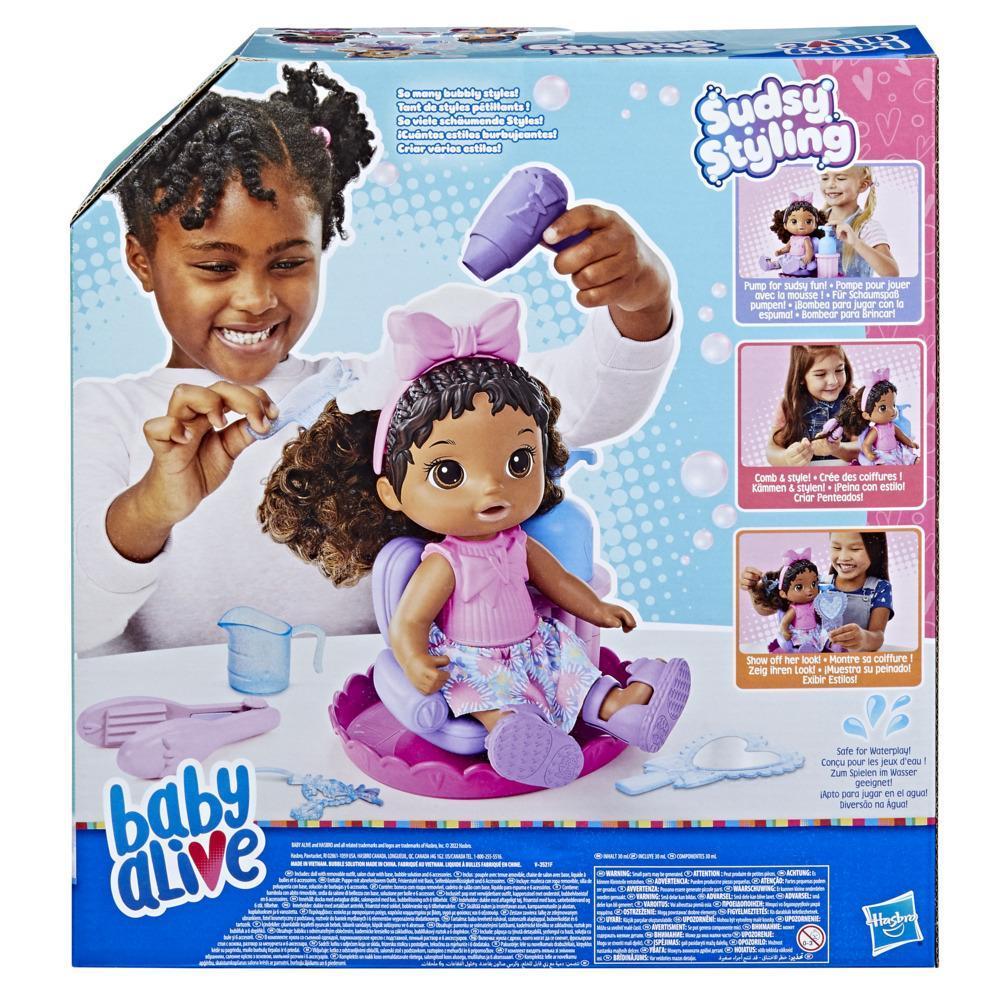 Baby Alive Sudsy Styling Doll, 12-Inch Toy for Kids 3 and Up, Salon Baby Doll Accessories, Bubble Solution, Black Hair product thumbnail 1