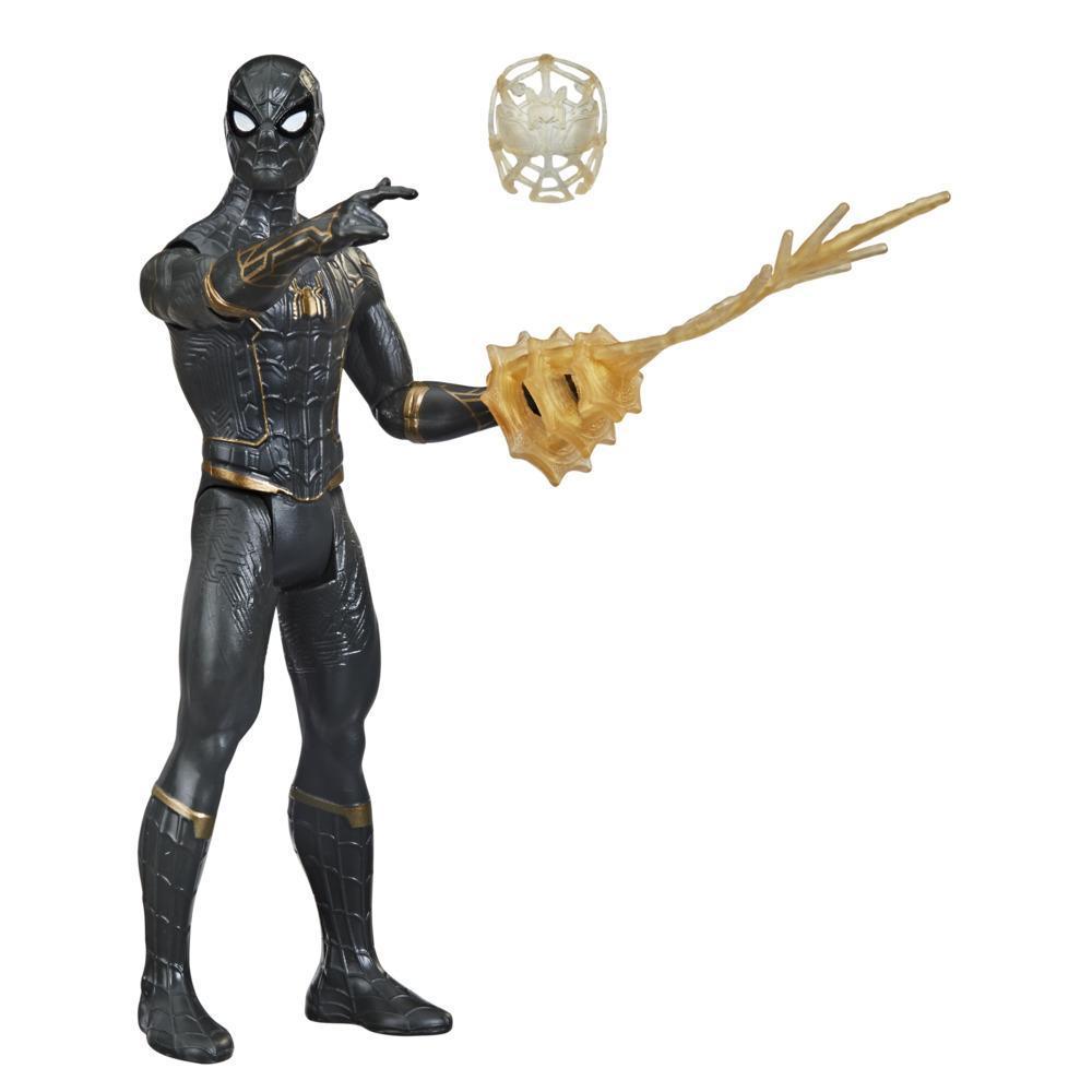 Marvel Spider-Man 6-Inch Mystery Web Gear Black and Gold Suit Spider-Man, 1 Mystery Web Gear Armor Accessory and  1 Character Accessory, Ages 4 and Up product thumbnail 1