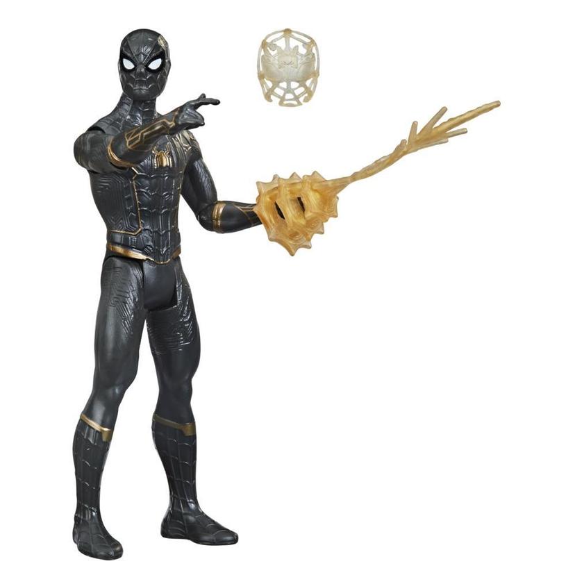 Marvel Spider-Man 6-Inch Mystery Web Gear Black and Gold Suit Spider-Man, 1 Mystery Web Gear Armor Accessory and  1 Character Accessory, Ages 4 and Up product image 1