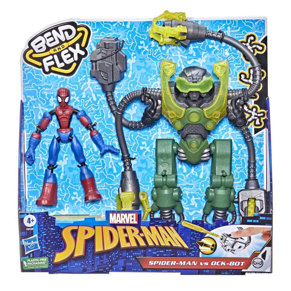 Marvel Spider-Man Bend And Flex Action Spider-Man Vs. Ock-Bot, 6-inch Spider-Man and 10-Inch Ock-Bot, For Ages 4 And Up product thumbnail 1