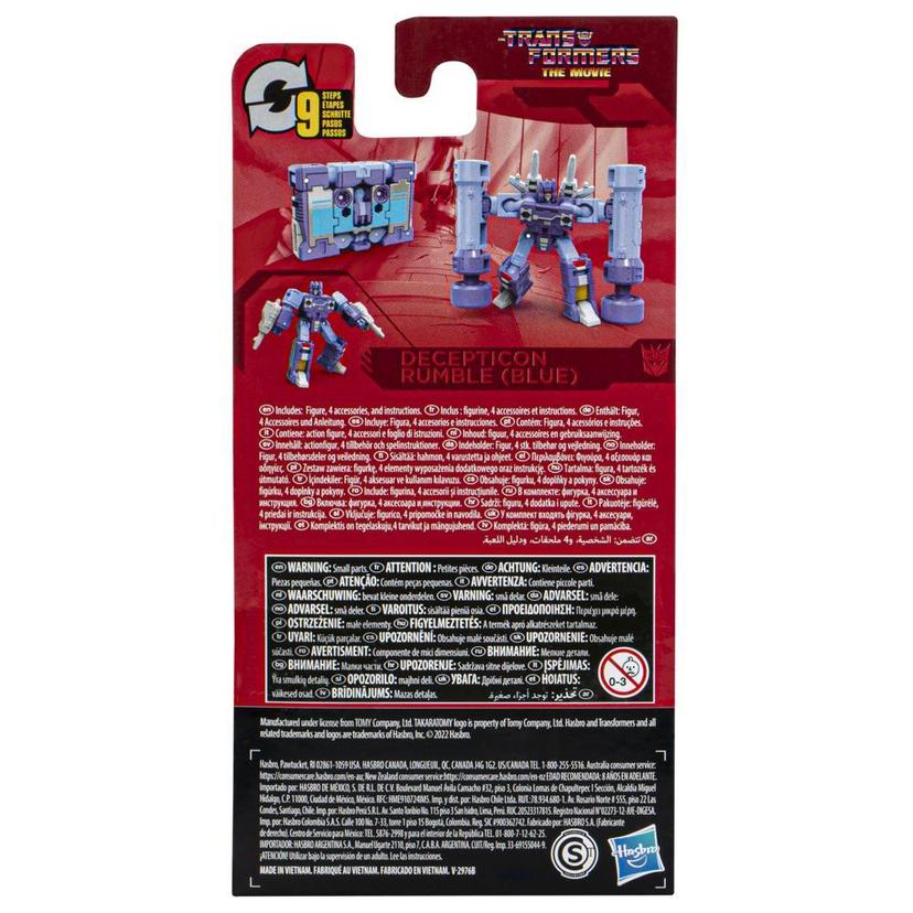 Transformers Studio Series Core The Transformers: The Movie Decepticon Rumble (Blue) Figure, Ages 8 and Up, 3.5-inch product image 1
