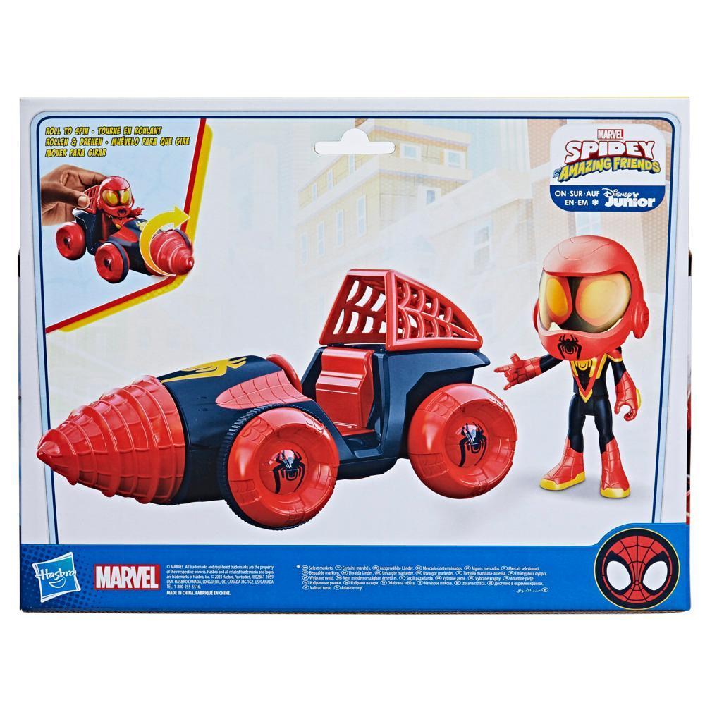 Marvel Spidey and His Amazing Friends Web-Spinners Miles with Drill Spinner Toy Car product thumbnail 1