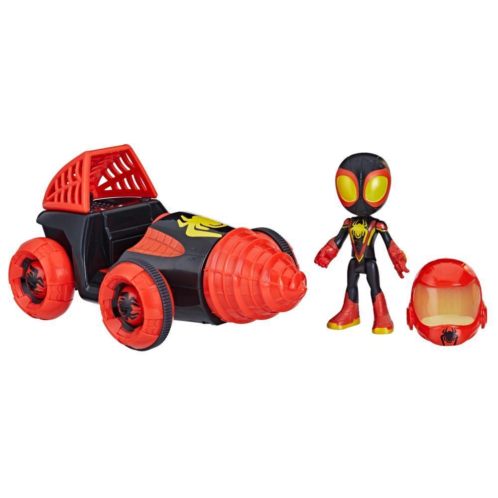 Marvel Spidey and His Amazing Friends Web-Spinners Miles with Drill Spinner Toy Car product thumbnail 1