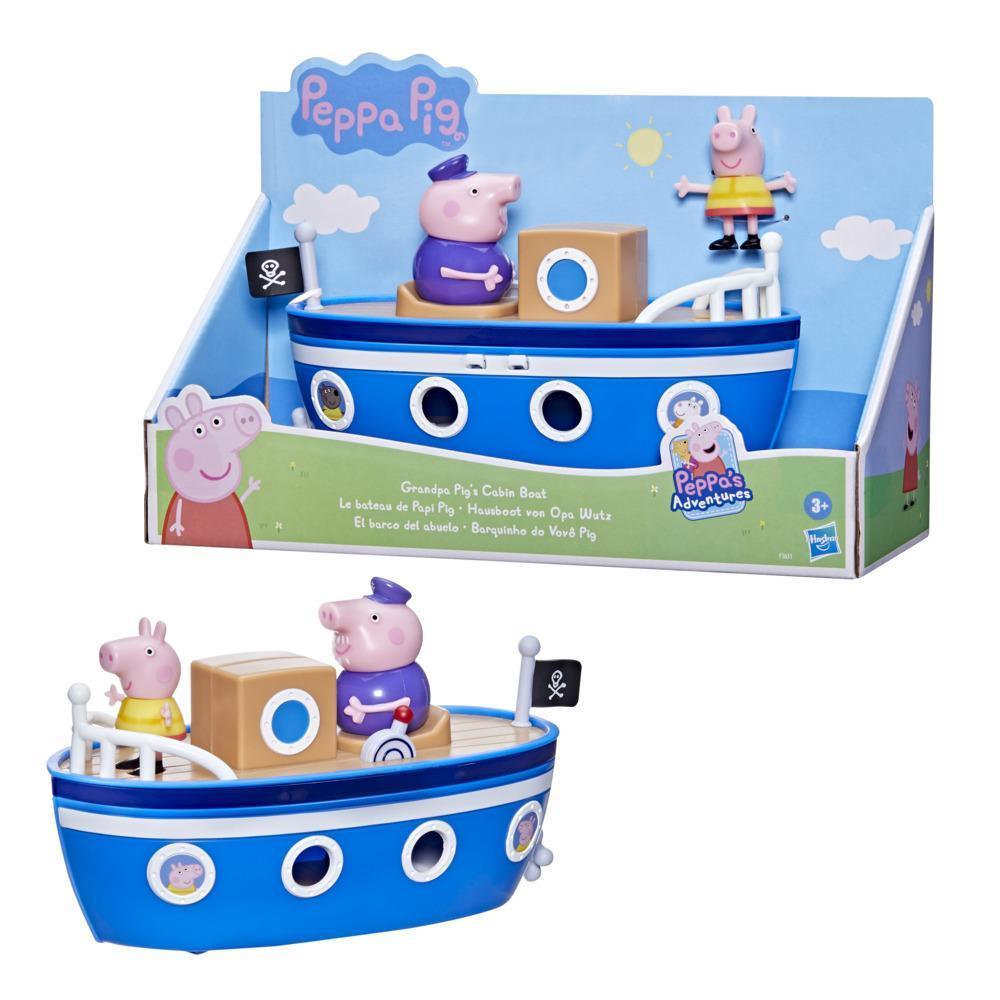 Peppa Pig Grandpa Pig’s Cabin Boat Preschool Toy: 1 Figure, Removable Deck, Rolling Wheels, for Ages 3 and Up product thumbnail 1
