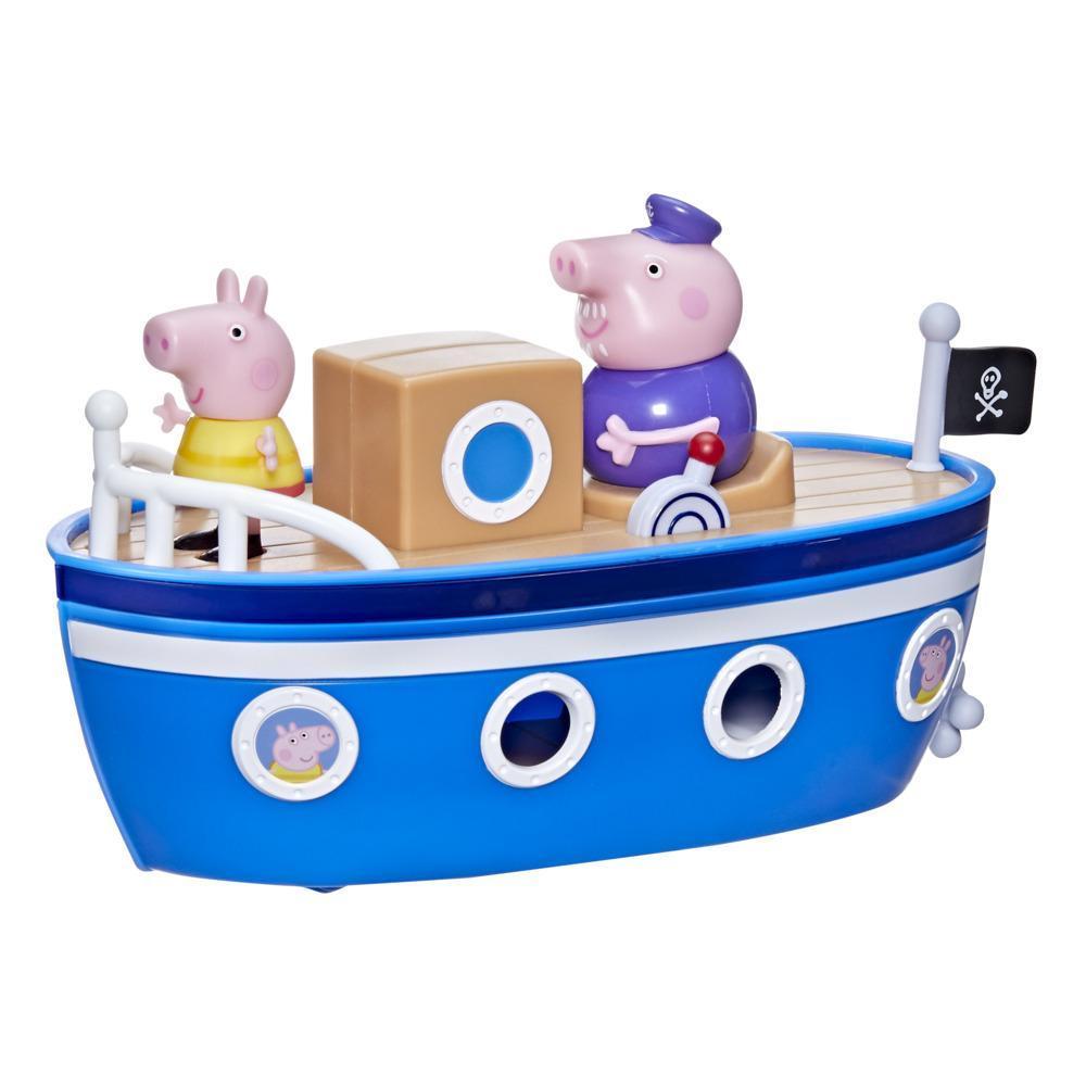 Peppa Pig Grandpa Pig’s Cabin Boat Preschool Toy: 1 Figure, Removable Deck, Rolling Wheels, for Ages 3 and Up product thumbnail 1