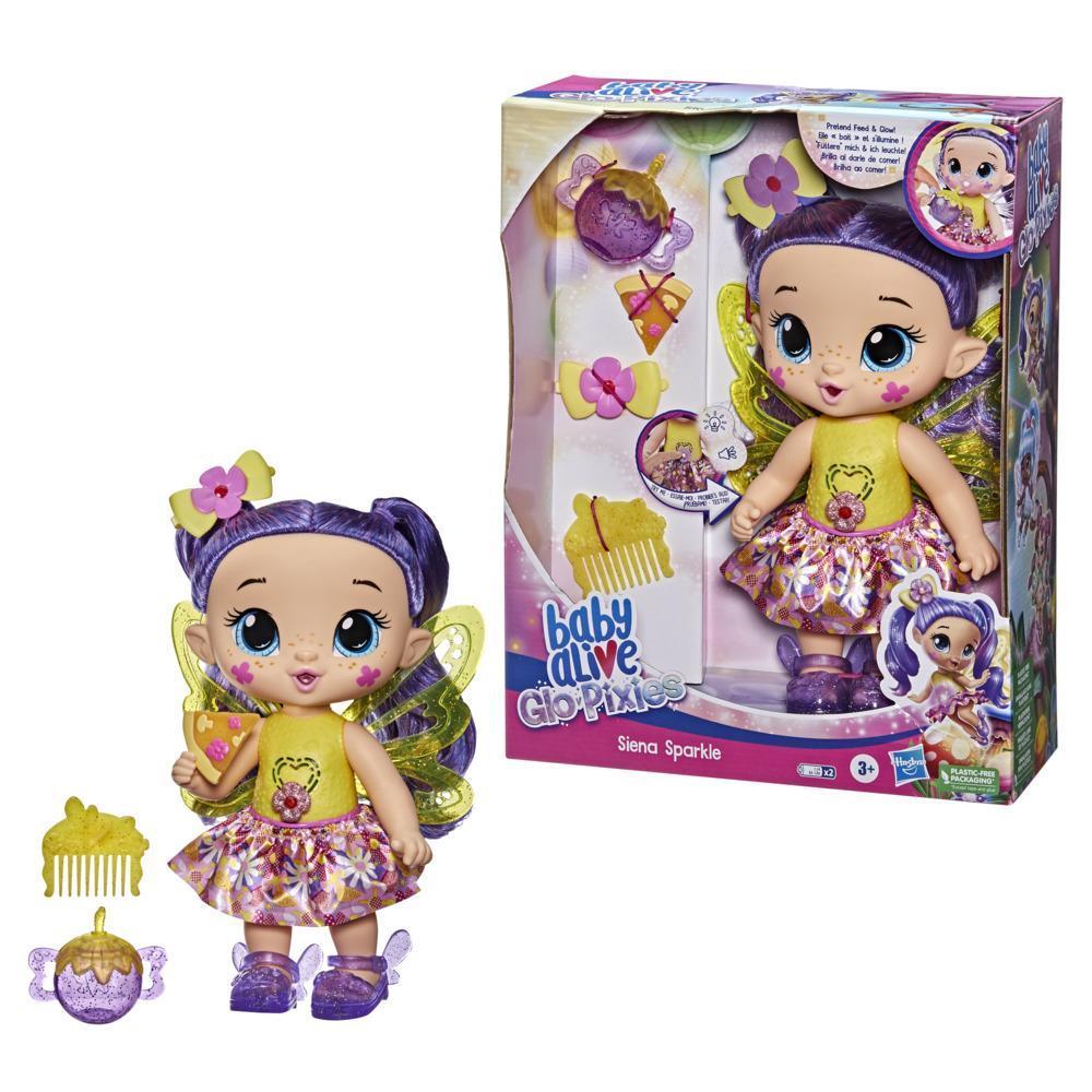Baby Alive GloPixies Doll, Siena Sparkle, Glowing Pixie Toy for Kids Ages 3 and Up, Interactive 10.5-inch Doll product thumbnail 1