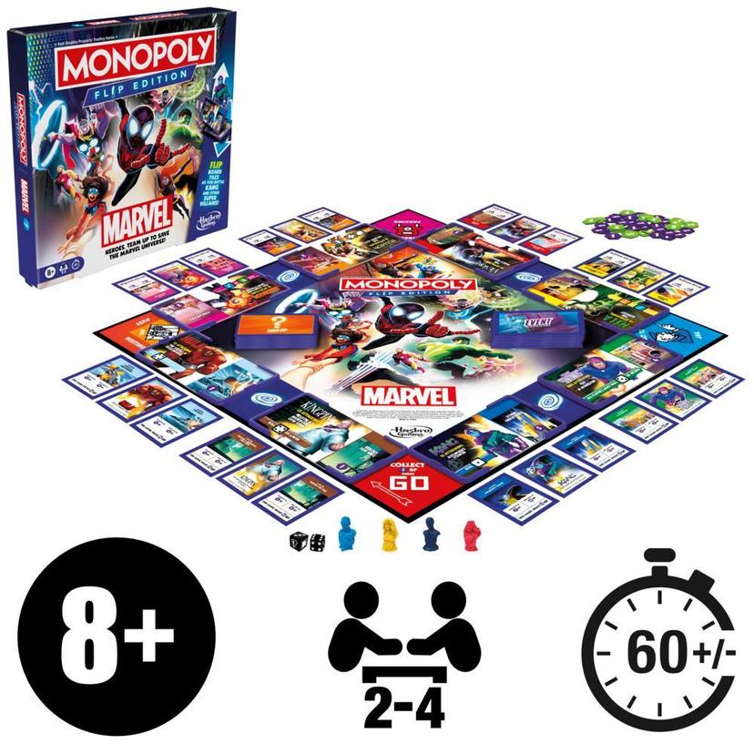 Monopoly Flip Edition: Marvel Board Game for 2 to 4 Players, Ages 8+ product image 1