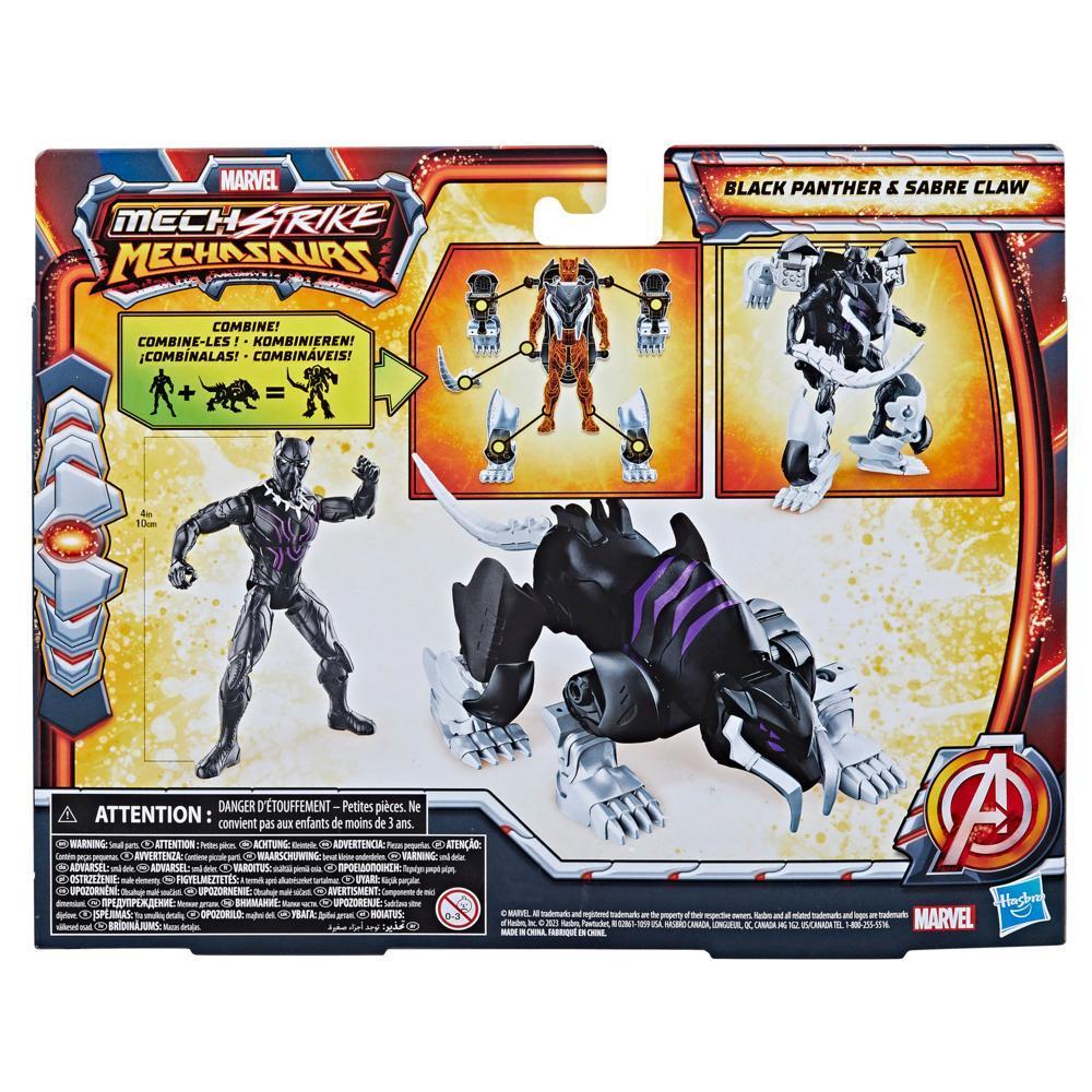 Marvel Mech Strike Mechasaurs Black Panther (4”) with Sabre Claw Mechasaur Action Figures product thumbnail 1
