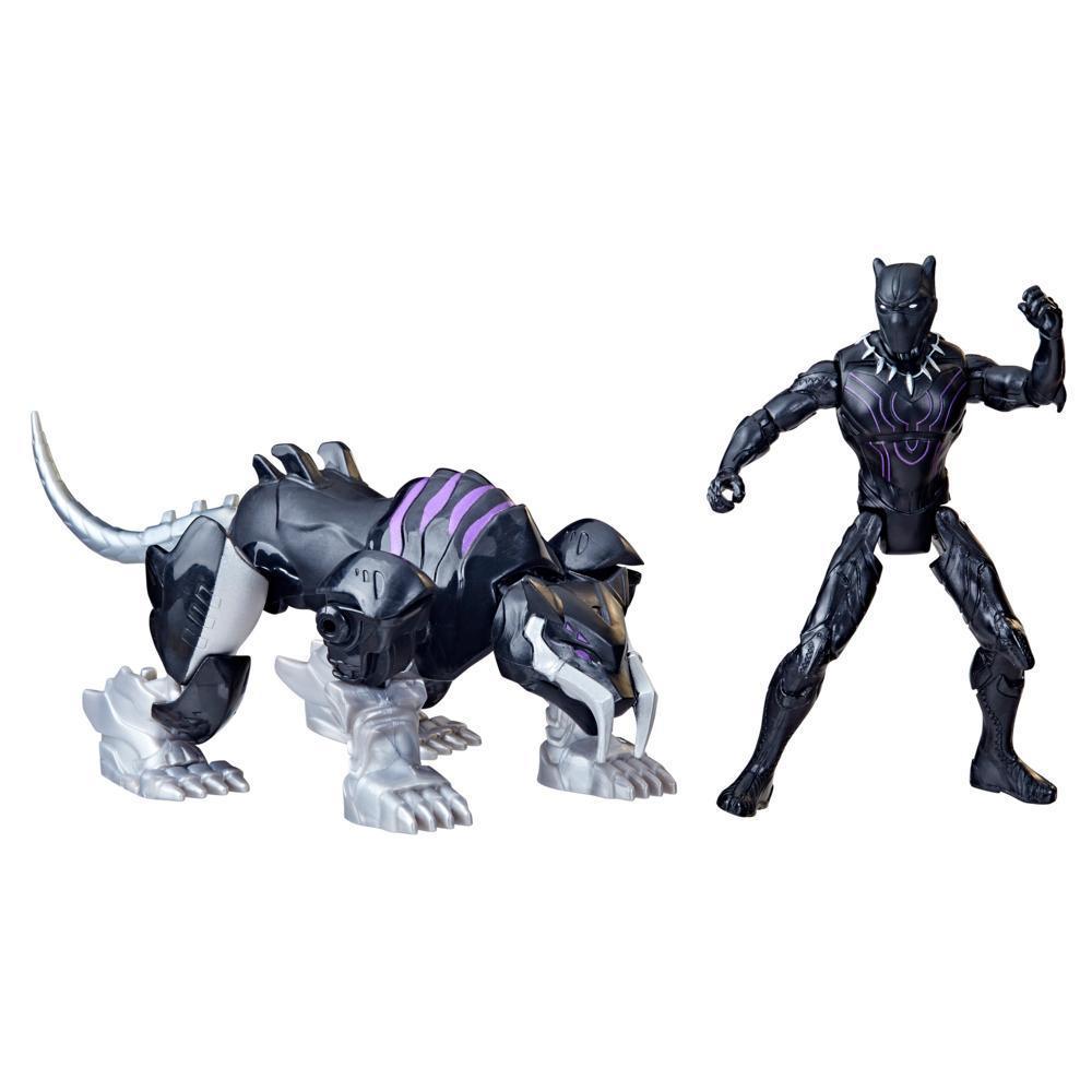 Marvel Mech Strike Mechasaurs Black Panther (4”) with Sabre Claw Mechasaur Action Figures product thumbnail 1