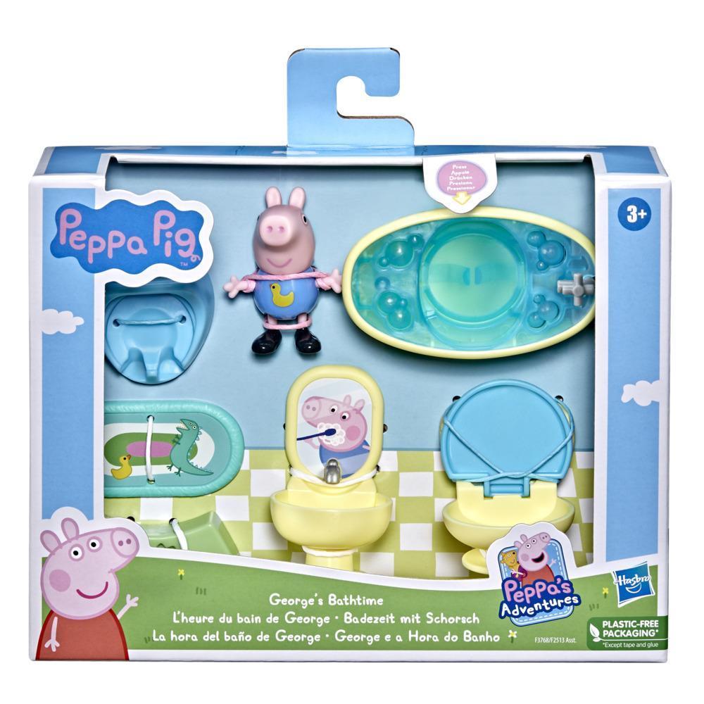 Peppa Pig George’s Bathtime Accessory Set Preschool Toy, George Pig Figure and 6 Accessories, for Ages 3 and up product thumbnail 1