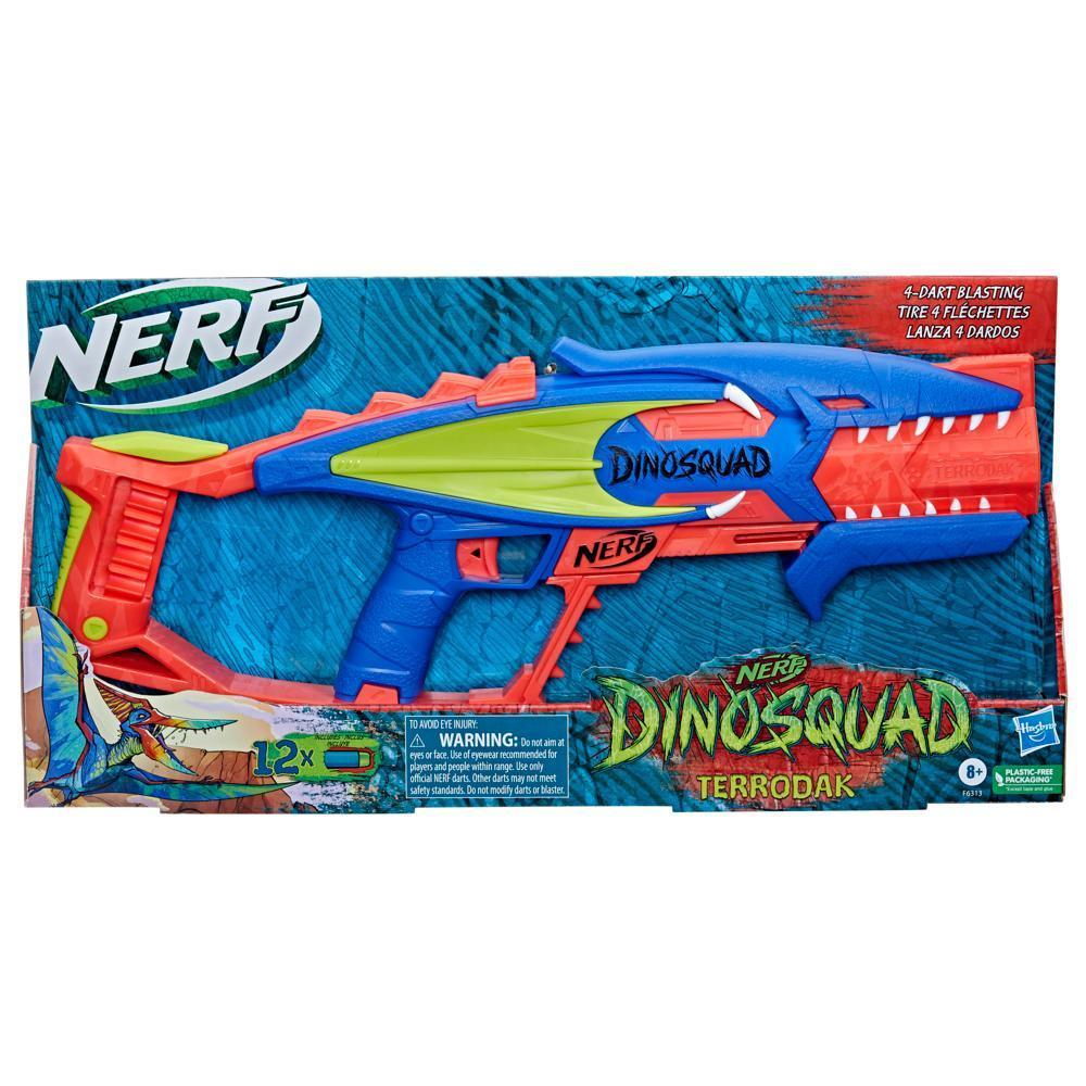 Nerf DinoSquad Terrodak, 12 Nerf Elite Darts, Dinosaur Design, 4 Dart Toy Foam Nerf Blaster for Kids Outdoor Games product thumbnail 1