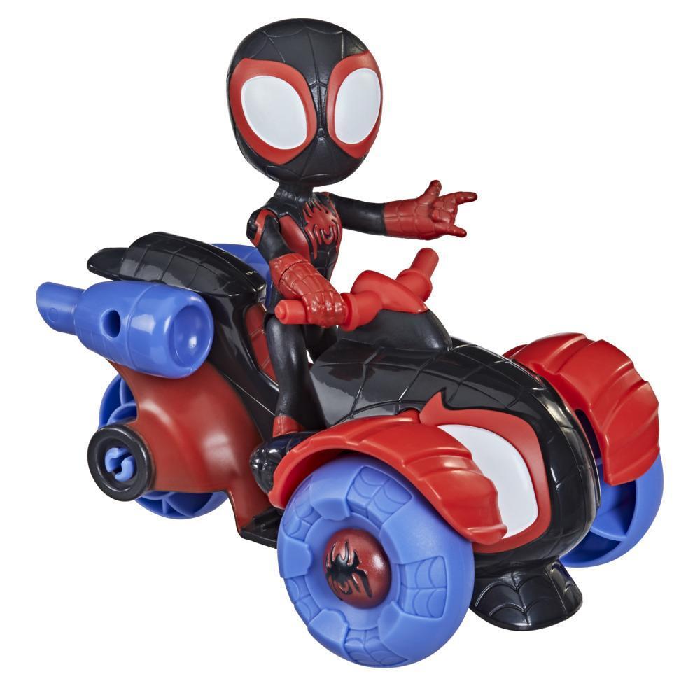 Marvel Spidey and His Amazing Friends Miles Morales Action Figure And Techno-Racer Vehicle, For Kids Ages 3 And Up product thumbnail 1