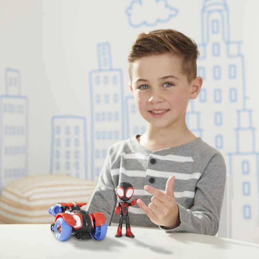 Marvel Spidey and His Amazing Friends Miles Morales Action Figure And Techno-Racer Vehicle, For Kids Ages 3 And Up product image 1