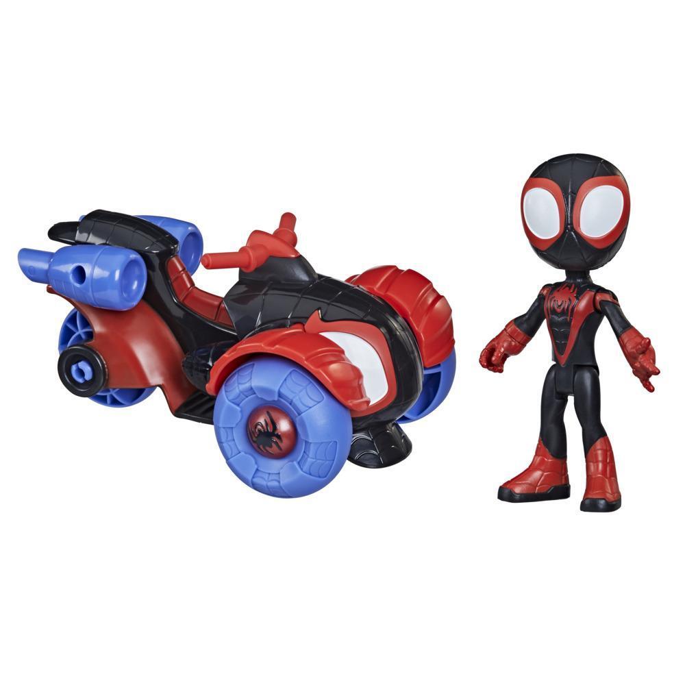 Marvel Spidey and His Amazing Friends Miles Morales Action Figure And Techno-Racer Vehicle, For Kids Ages 3 And Up product thumbnail 1