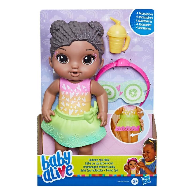 Baby Alive Rainbow Spa Baby Doll, 9-Inch Spa-Themed Toy for Kids Ages 3 and Up, Black Hair product image 1