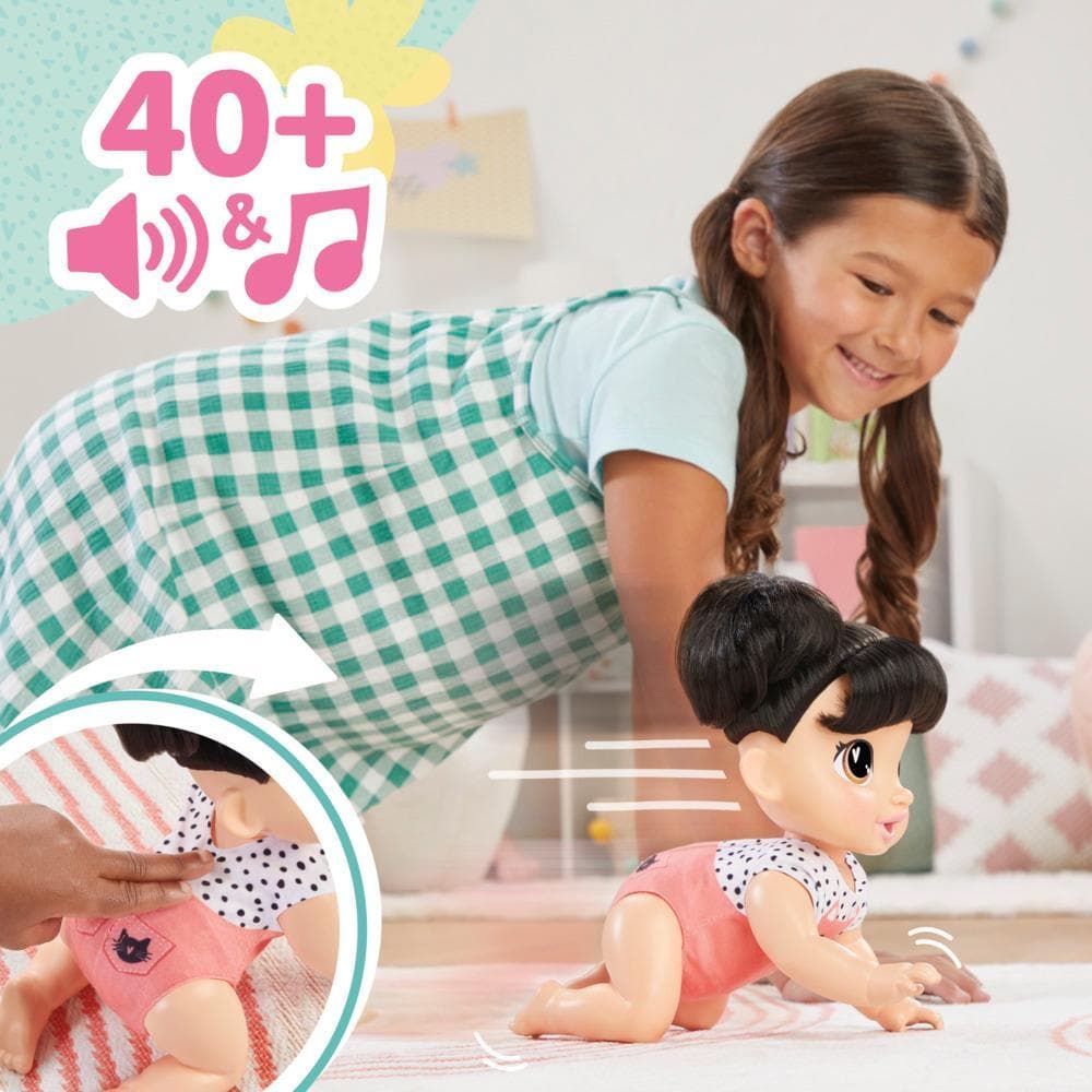 Baby Alive Crawl 'n Play Katie Kat Doll, Black Hair, Electronic Kids Toys for Girls & Boys 3+ product thumbnail 1