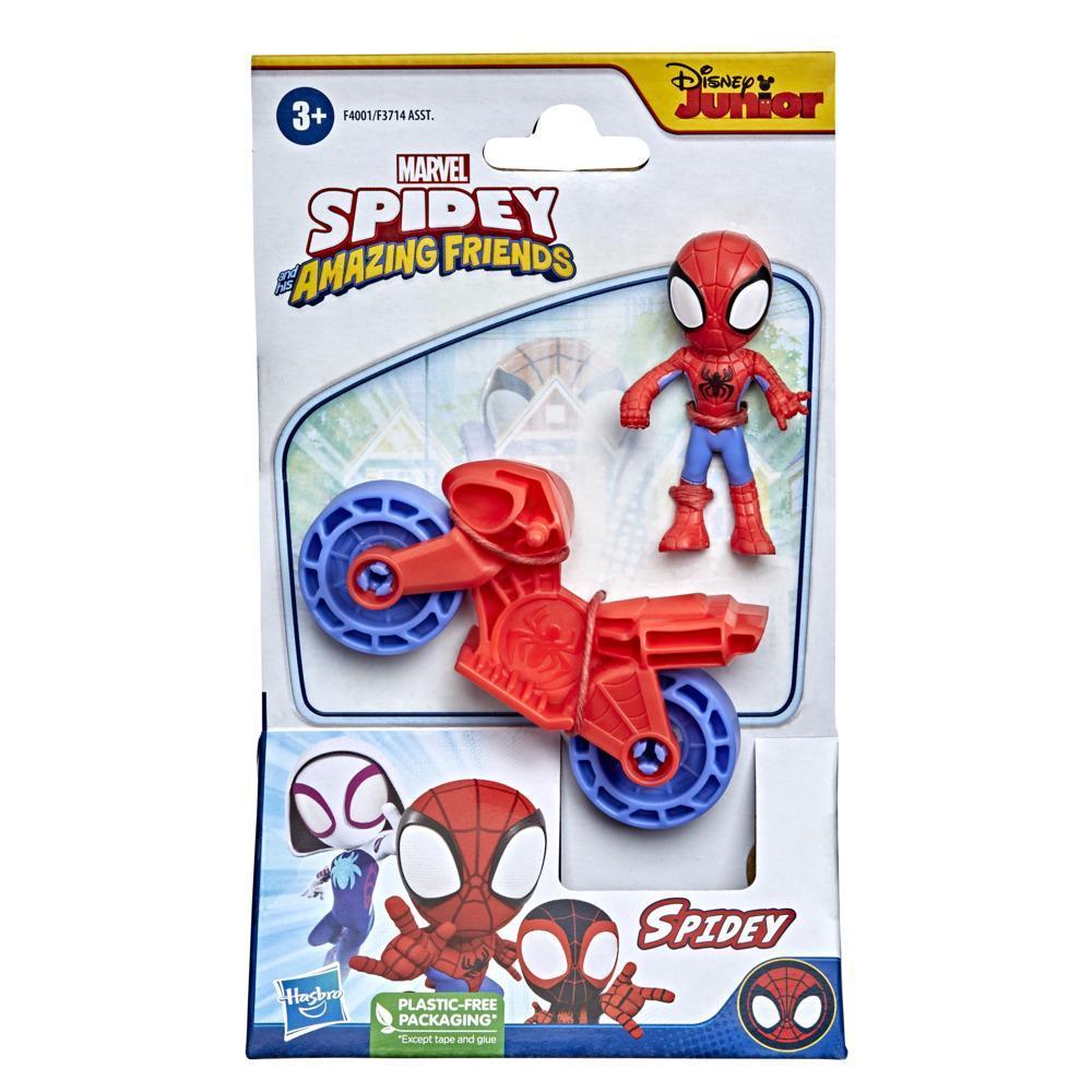 Marvel Spidey and His Amazing Friends Miles Morales: Spider-Man Figure with Motorcycle Preschool Toy, Ages 3 and Up product thumbnail 1