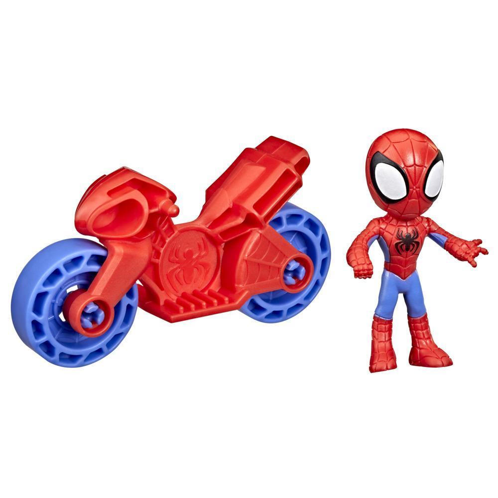 Marvel Spidey and His Amazing Friends Miles Morales: Spider-Man Figure with Motorcycle Preschool Toy, Ages 3 and Up product thumbnail 1