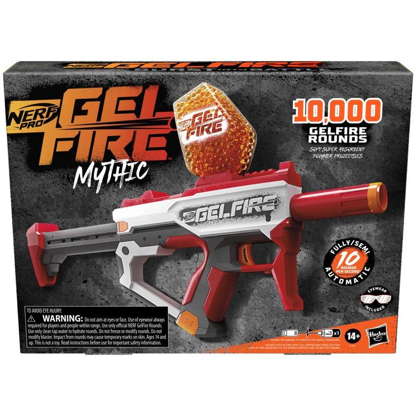 Nerf Pro Gelfire Mythic Blaster, 10,000 Gelfire Rounds, Hopper,  Rechargeable Battery - Nerf