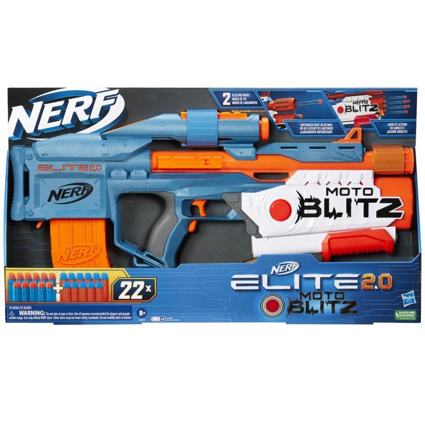 Nerf Elite 2.0 Motoblitz CS-10 Blaster, Motorized 10-Dart Blasting, Airblitz 6 Darts At Once, Clip, 22 Elite Darts product image 1
