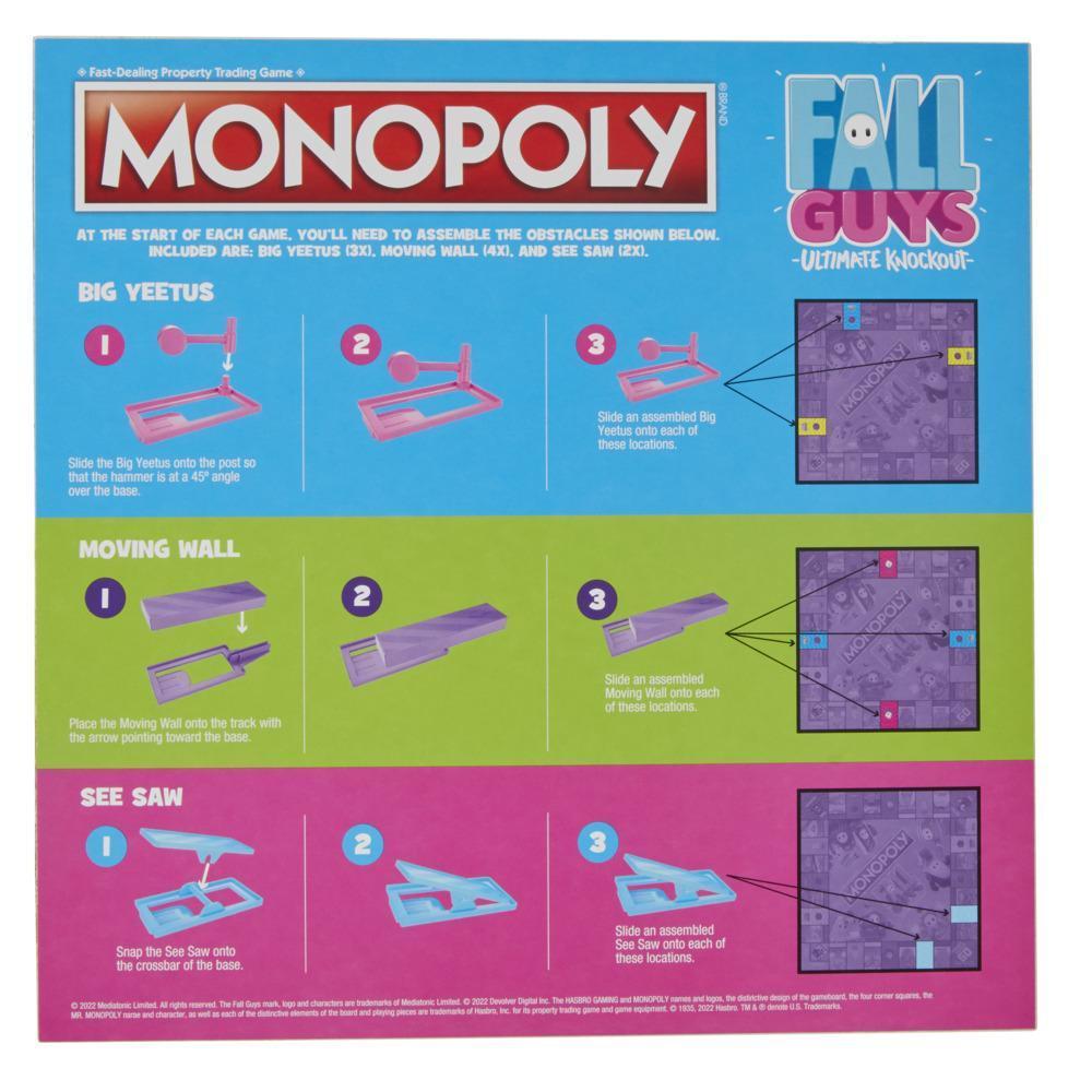 Monopoly Fall Guys Ultimate Knockout Edition Board Game for Players Ages 8 and Up, Dodge Interactive Obstacles product thumbnail 1